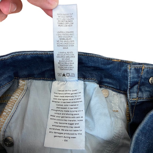 Good American Women's Skinny Distressed Raw Hem Skinny Jeans Stretch Size 4/27‎ - Picture 5 of 10